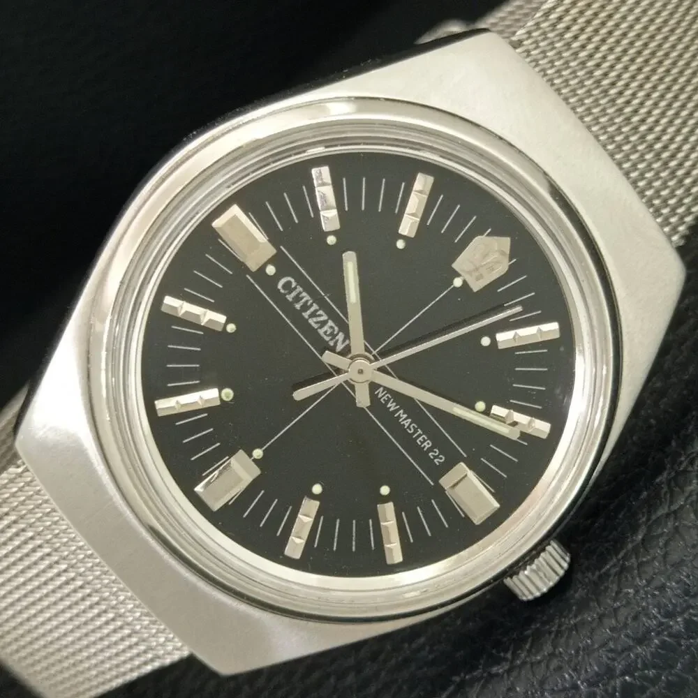 Vintage 1988 Citizen Manual Wound Mens Silver Watch & Silver accents